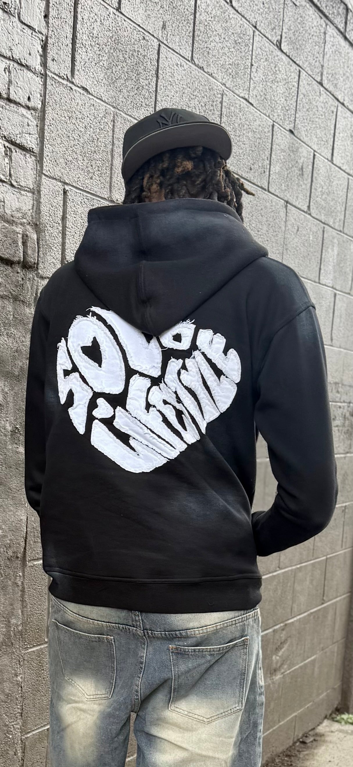 SOLO LIFESTYLE "Alone, Not Lonely" 002 Distressed Premium Zip-up Hoodie
