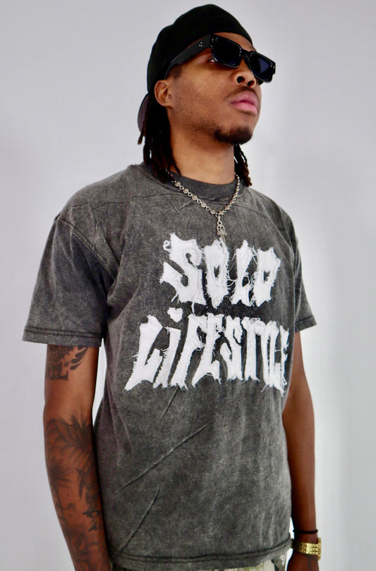 SOLO LIFESTYLE "Alone, Not Lonely" 002 Distressed Premium T-Shirt